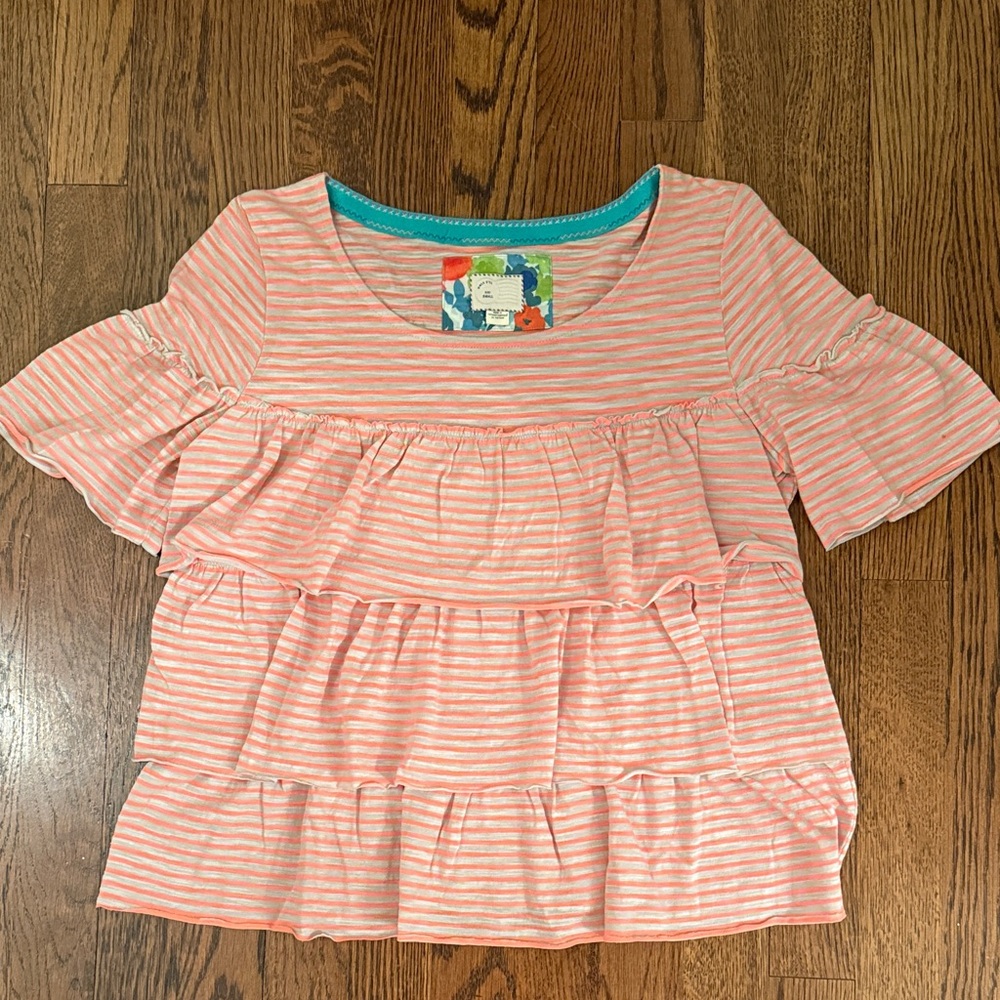 Anthropologie Tiered Ruffle Shirt